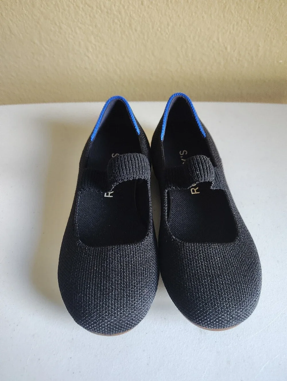 Rothy's The Kids Mary Jane Black Knit Shoes Girls Size 12 Flat Washable Comfort